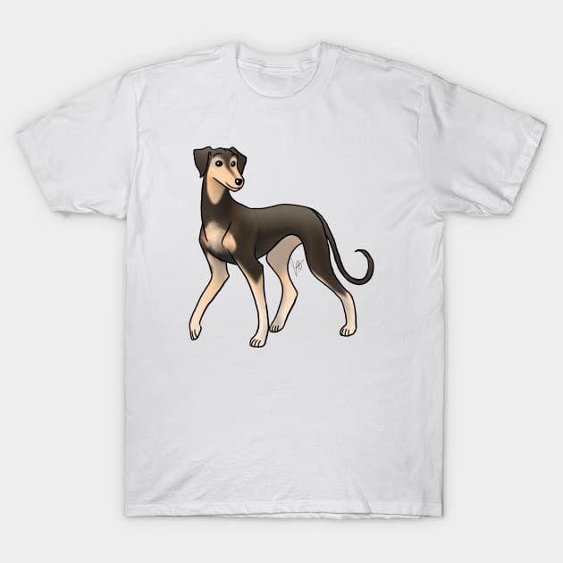 Dog - Saluki - Smooth Coat Black and Tan T-Shirt by Jen's Dogs Custom Gifts and Designs